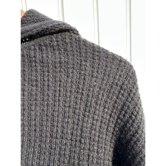Alo Yoga Cashmere Plush Waffle Full Zip Hoodie Black Size Small $348 EUC Crop - Picture 14 of 16
